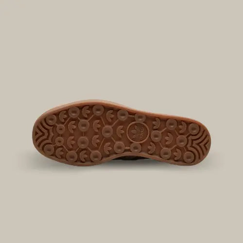 La semelle de la Adidas Gazelle Bold Putty Mauve en gomme de caoutchoux de couleur marron.