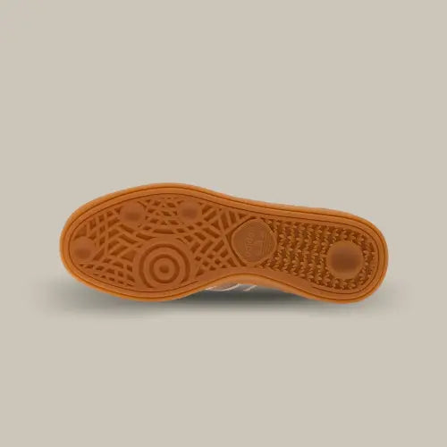 La semelle de la Adidas Handball Spezial Chalky Brown White Magic Beige en gomme de caoutchouc marron.