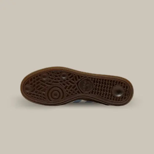 La semelle de la Adidas Handball Spezial Light Blue de couleur marron foncé.