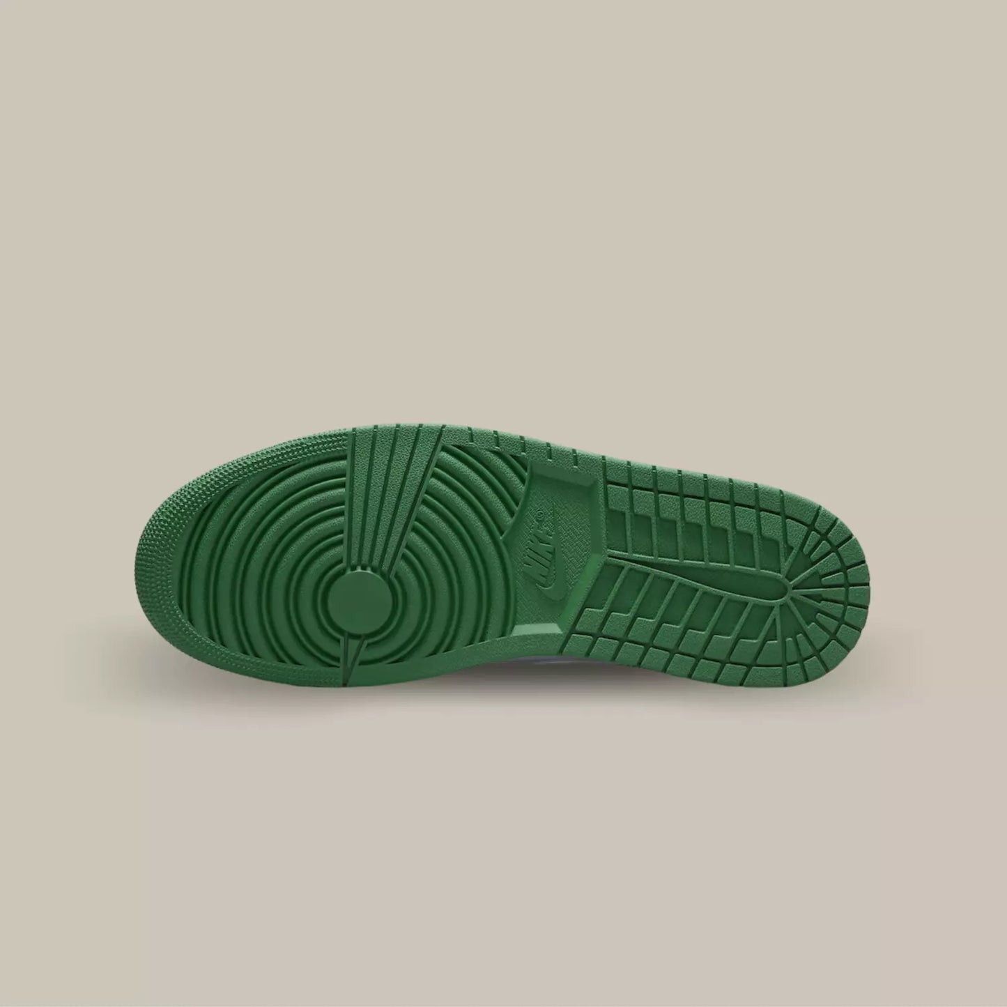 La semelle de la Jordan Mid Grey Green de couleur verte