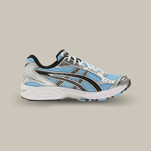 ASICS Gel-Kayano 14 Arctic Sky Pure Silver – sneakers de course au look rétro, en mesh bleu arctique avec empiècements argentés et noir, offrant confort, amorti Gel et style streetwear tendance. Disponible sur Offsneakz.