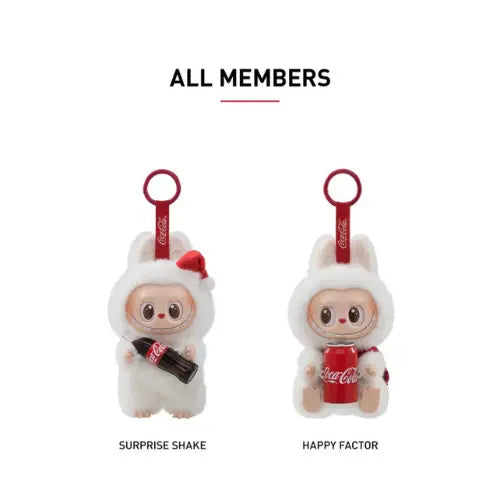 Figurines Pop Mart Labubu Coca-Cola – modèles Surprise Shake et Happy Factor de la série The Monsters Vinyl Face en blind box collector.