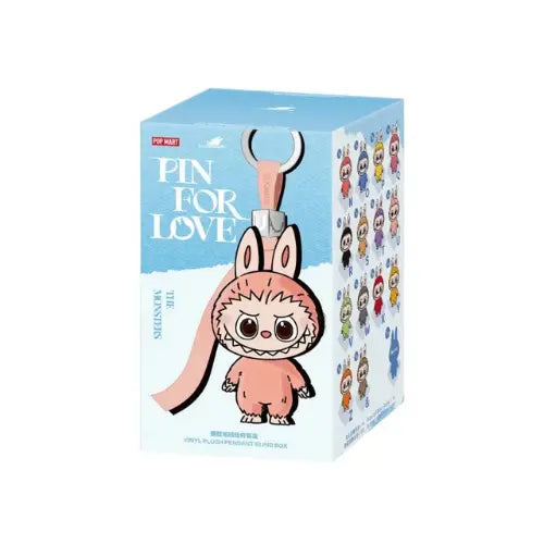 Boîte officielle Pop Mart The Monsters Pin for Love Series – Labubu porte-clés peluche vinyle rose (version N-Z). Disponible sur Offsneakz !