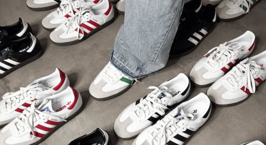 Adidas Samba rouge, noir et verte.