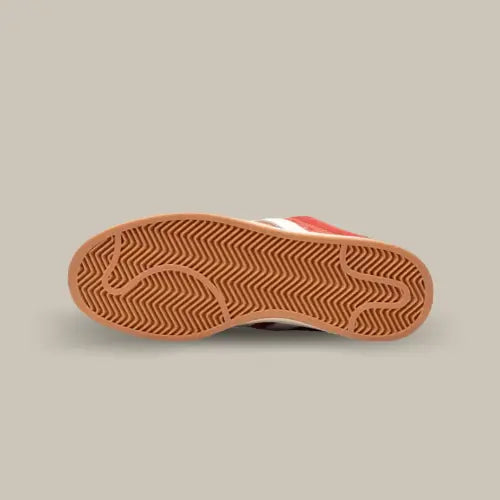 La semelle de la adidas campus 00s red de couleur marron.