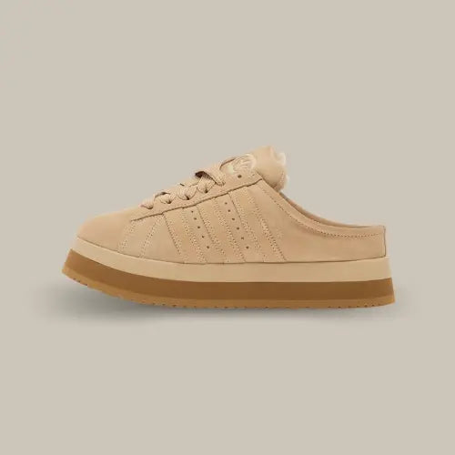 Sneaker Adidas Campus 00s Winter Low Magic Beige vue de profil avec design épuré et semelle plateforme gomme – Offsneakz