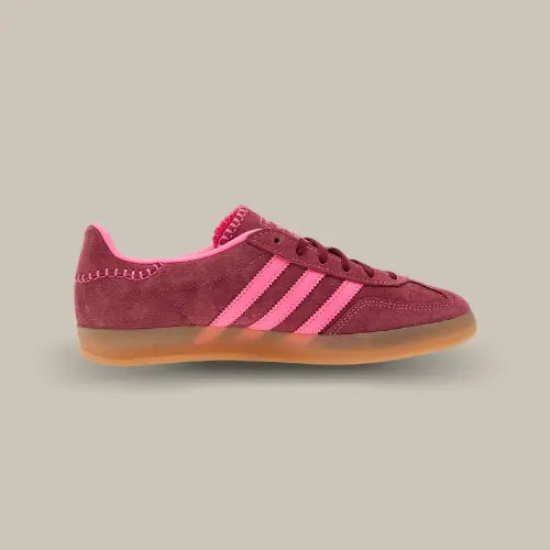 Adidas Gazelle Indoor rose et bordeaux avec détails premium et silhouette vintage - Offsneakz.