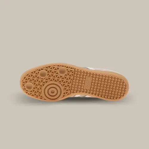 La semelle de la Adidas Samba OG Wonder Taupe en gomme de caoutchouc marron clair.