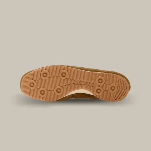 La semelle de la Adidas SL 72 OG Bronze Strata en gomme de caoutchouc de couleur marron.