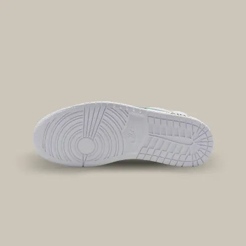 Semelle blanche de la Air Jordan 1 Retro High Virgil Abloh Archive Alaska vue dessous sur Offsneakz