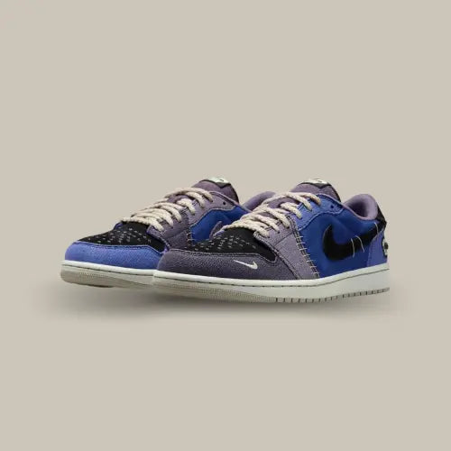 Air Jordan 1 Retro Low OG Zion Williamson Voodoo Alternate – sneaker premium violette et bleue inspirée de la culture vaudou, disponible sur Offsneakz.