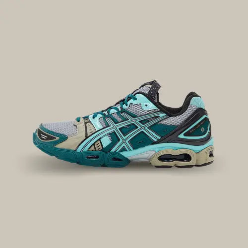 Paire de ASICS UB3-S Gel-Nimbus 9 Kiko Kostadinov gris et bleu turquoise - Offsneakz