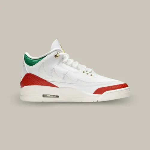 Air Jordan 3 Retro El Vuelo Summit White – basket Jordan 3 premium inspirée du Mexique, en vente sur Offsneakz.