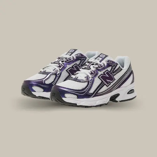 Chaussures New Balance 740v2 Concord Grape pour femme, design blanc et violet avec détails métallisés, logo N iconique et semelle performante ABZORB, en vente sur Offsneakz.