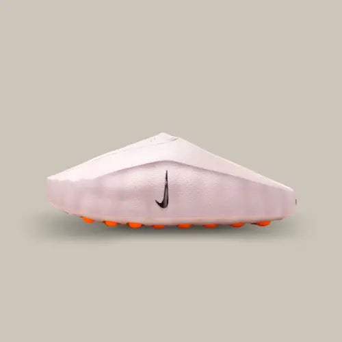 Nike Mind 001 Slide Pearl Pink avec Swoosh chromé vue extérieure – Offsneakz