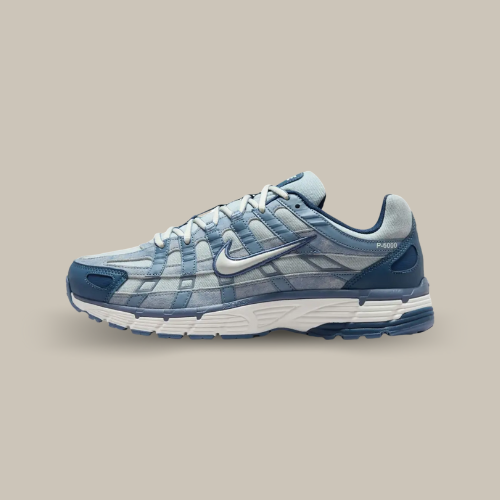 Nike P-6000 Denim – Vue latérale bleue en denim disponible sur Offsneakz