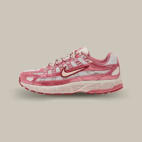 Nike P-6000 White Silt Red Peony vue de profil extérieur - Offsneakz