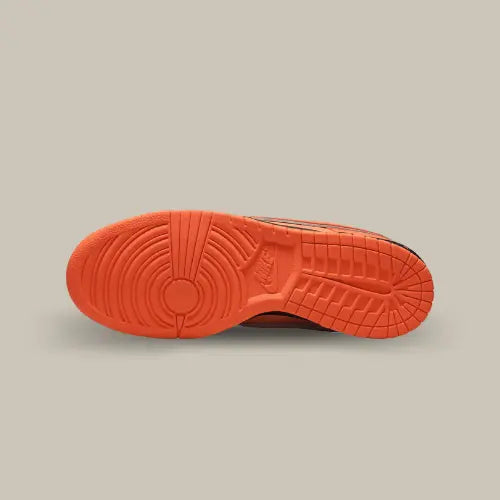 La semelle de la la Nike SB Dunk Low Concepts Orange Lobster de couleur orange.