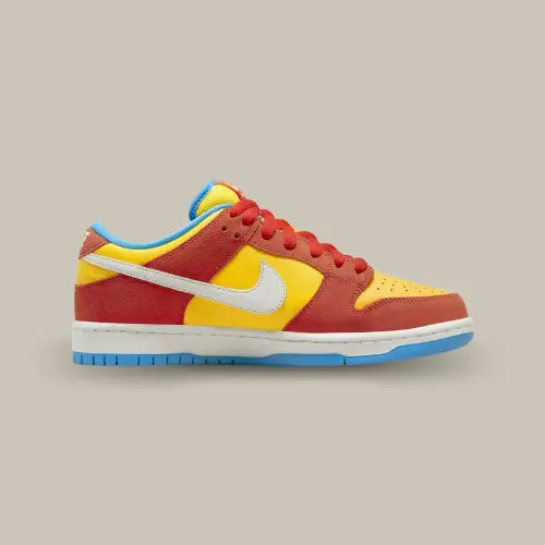 Nike SB Dunk Low Pro Bart Simpson vue latérale intérieure avec Swoosh blanc sur Offsneakz