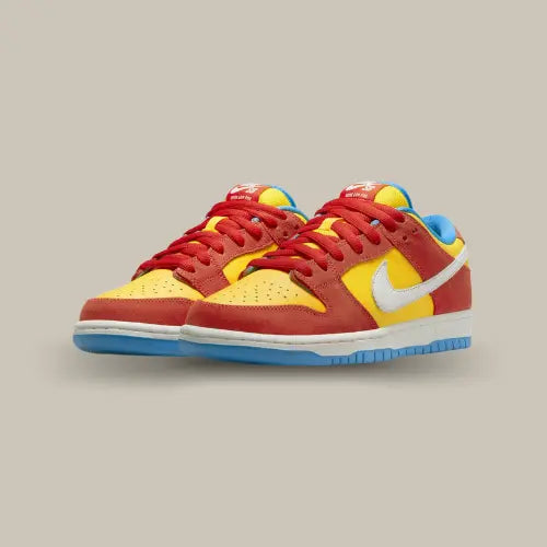 Nike SB Dunk Low Bart Simpson paire complète colorée style cartoon sur Offsneakz