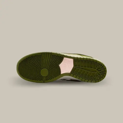 La semelle de la Nike SB Dunk Low Yuto Horigome Matcha de couleur verte.