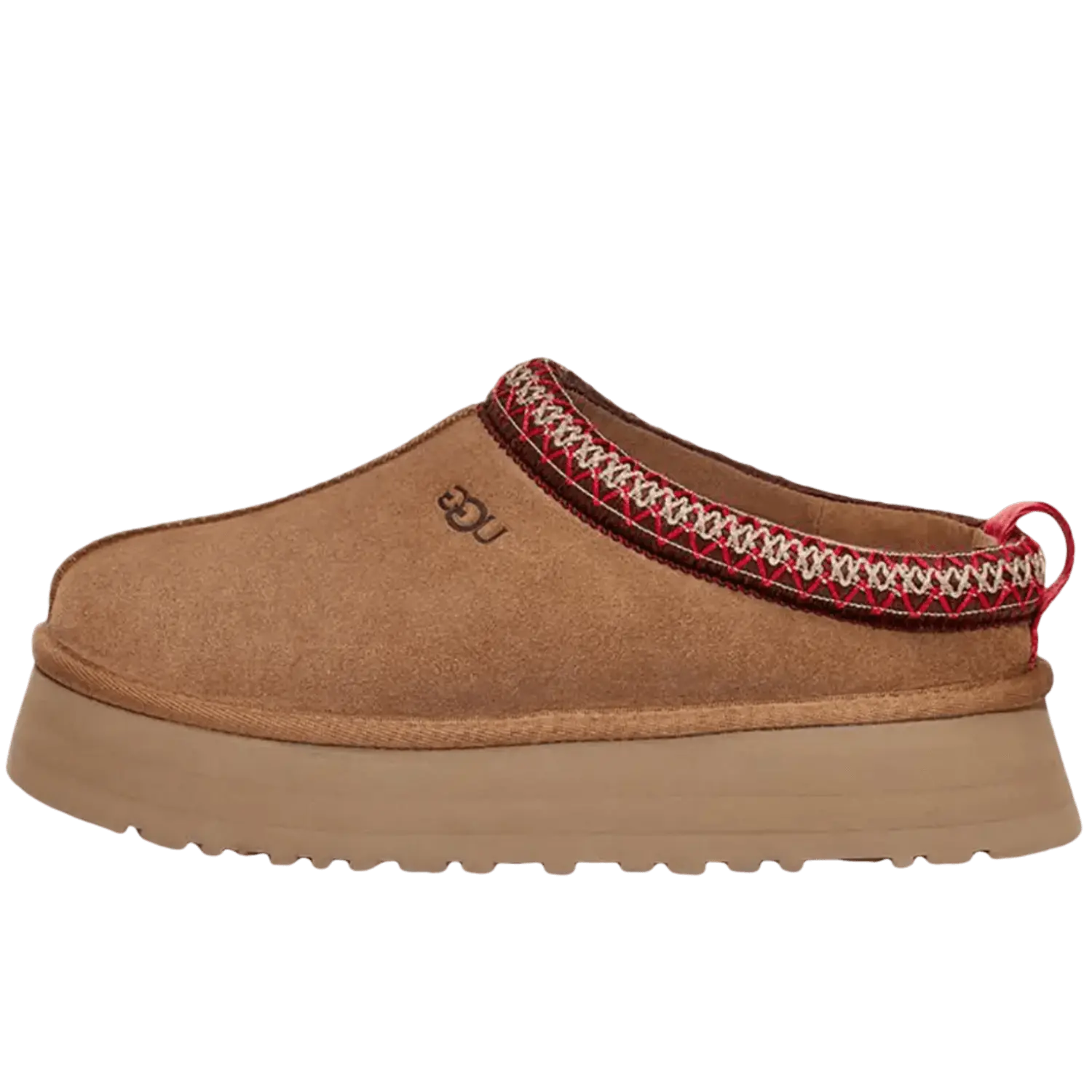 Une Ugg Tazz Chestnut sur un fond blanc.